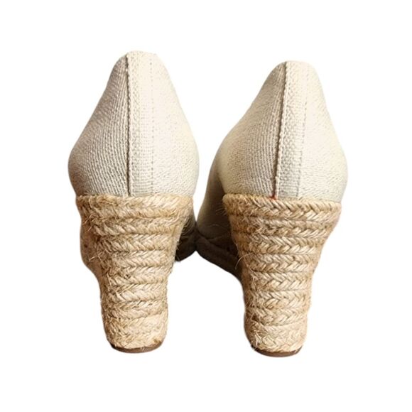 NWOB NWOT New J Crew Seville Tan Espadrille Canvas Wedges Shoe Size 8.5 - Picture 5 of 6